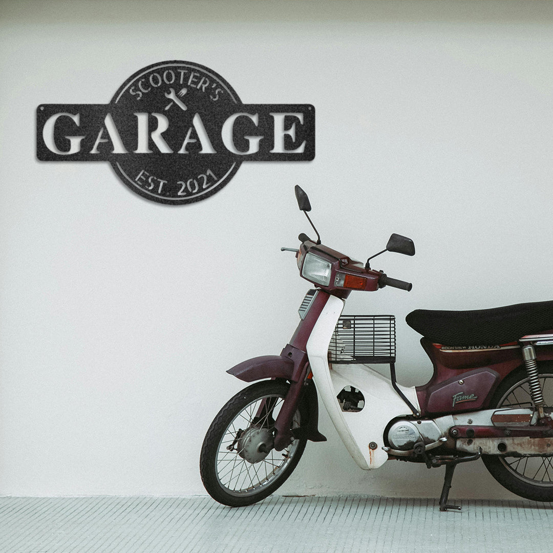 Garage Monogram - Metal Sign