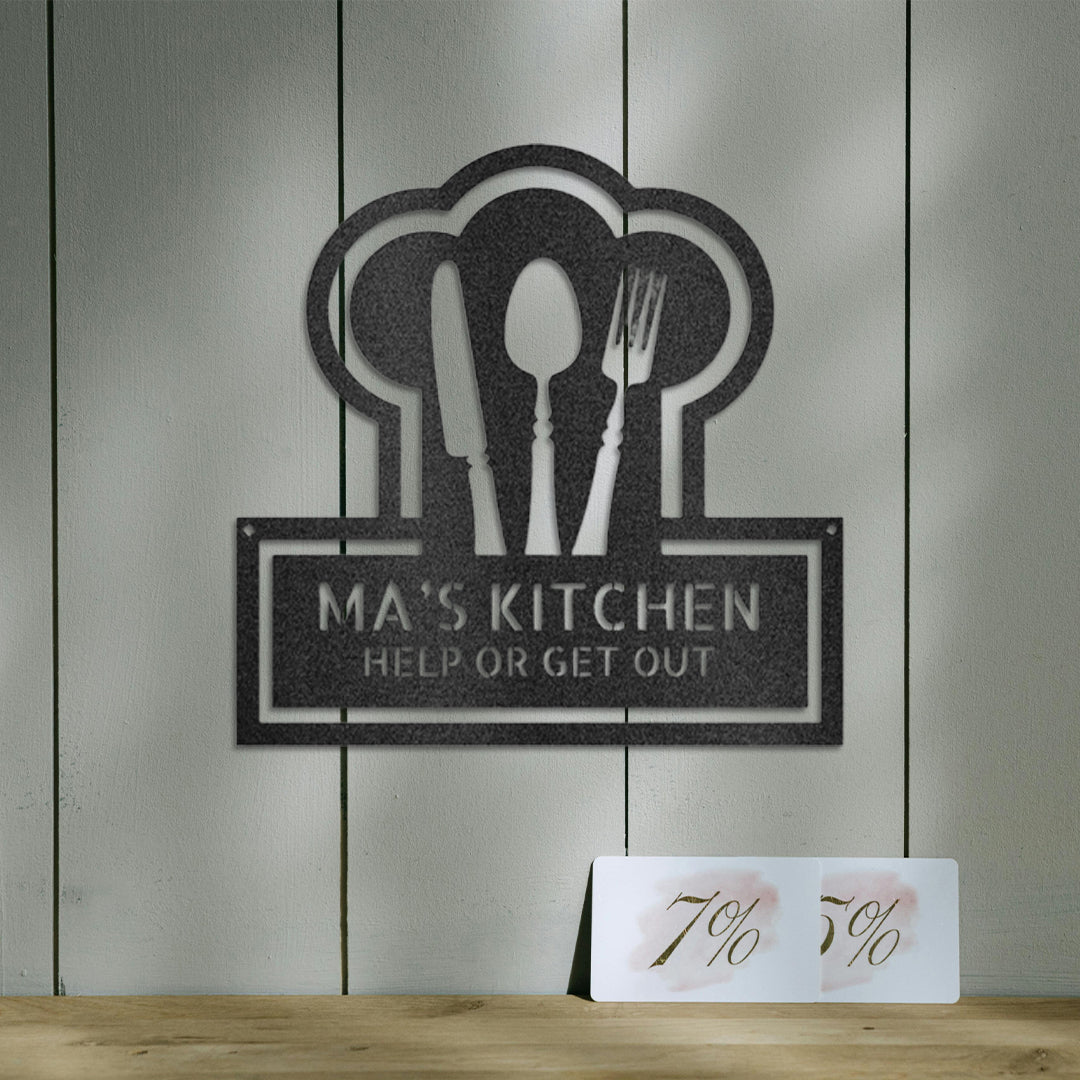 Ruler Of The Kitchen Monogram - Steel Sign