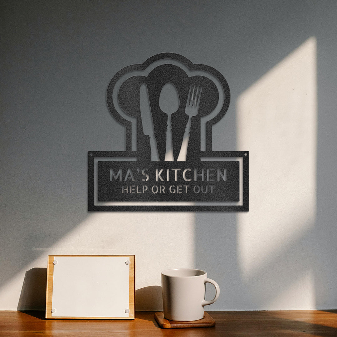 Ruler Of The Kitchen Monogram - Steel Sign