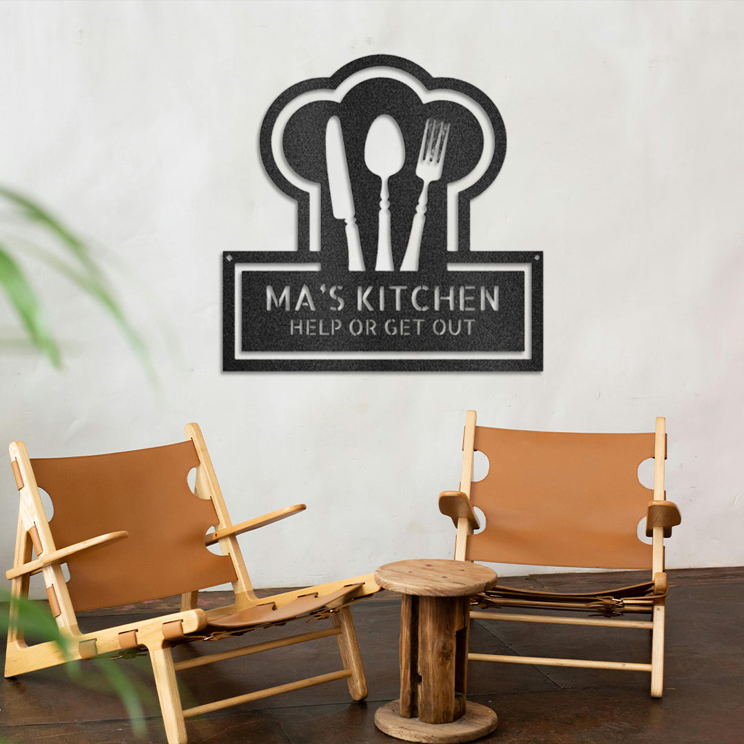 Ruler Of The Kitchen Monogram - Steel Sign