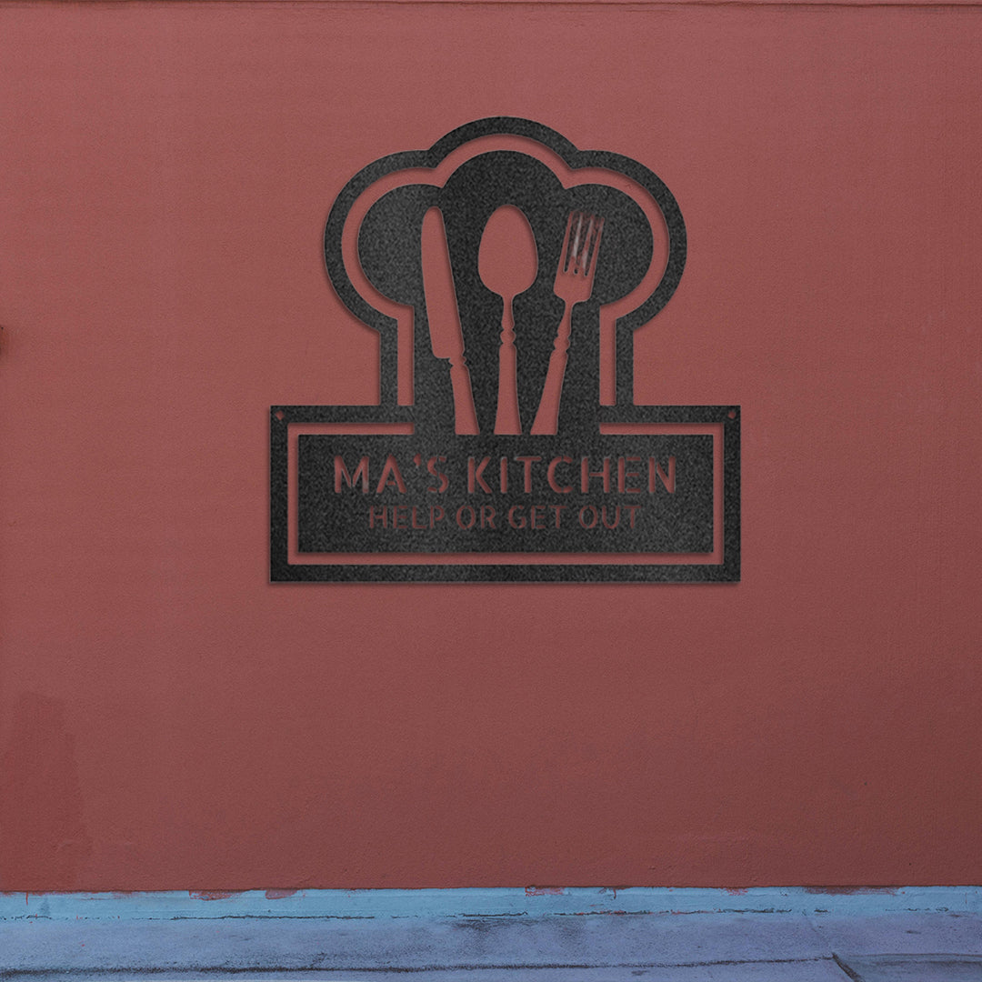 Ruler Of The Kitchen Monogram - Steel Sign