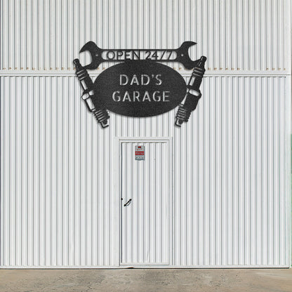 Car Garage Monogram - Steel Sign