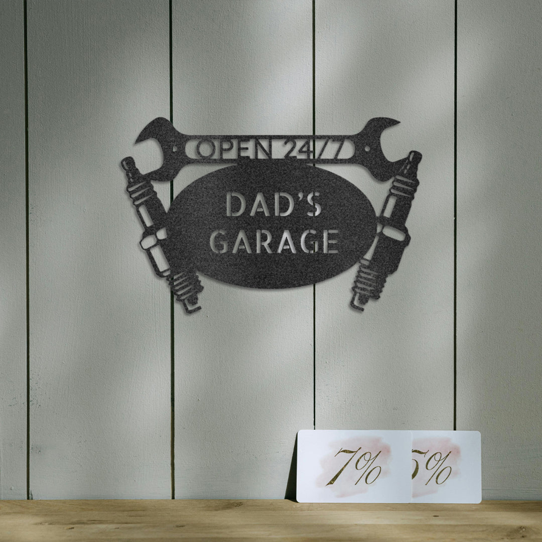 Car Garage Monogram - Steel Sign