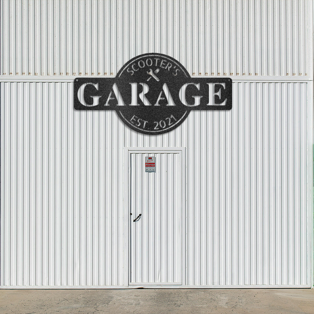 Garage Monogram - Metal Sign