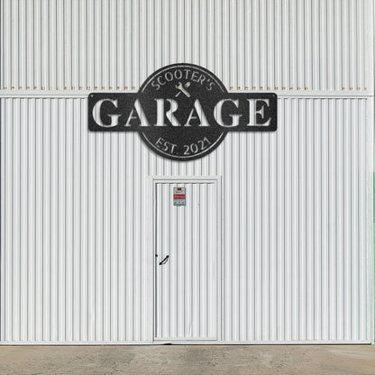 Garage Monogram - Metal Sign