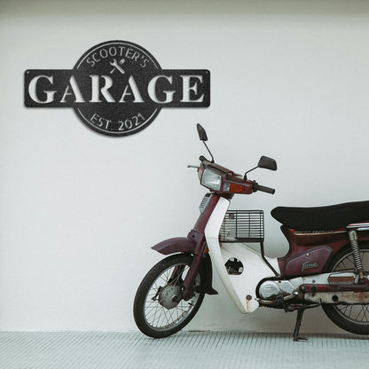 Garage Monogram - Metal Sign