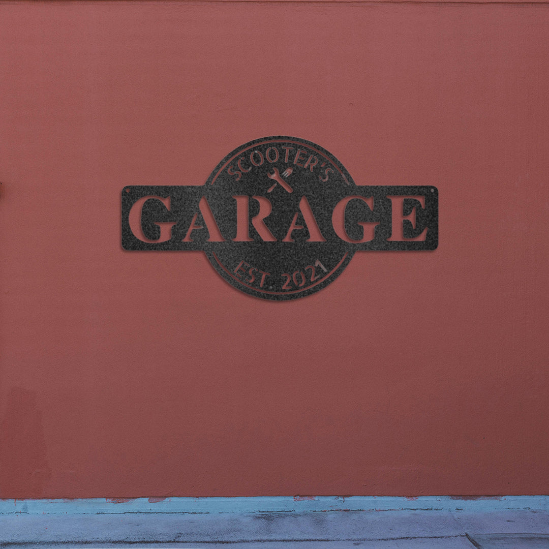 Garage Monogram - Metal Sign