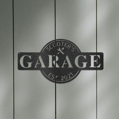 Garage Monogram - Metal Sign