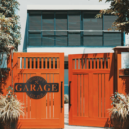 Garage Monogram - Metal Sign