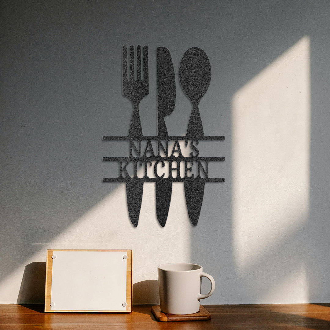 Kitchen Utensil Monogram - Steel Sign