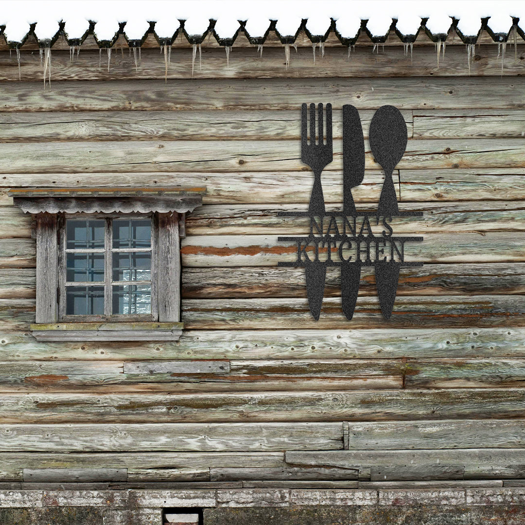 Kitchen Utensil Monogram - Steel Sign