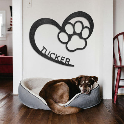 Puppy Love Monogram - Steel Sign