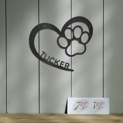 Puppy Love Monogram - Steel Sign