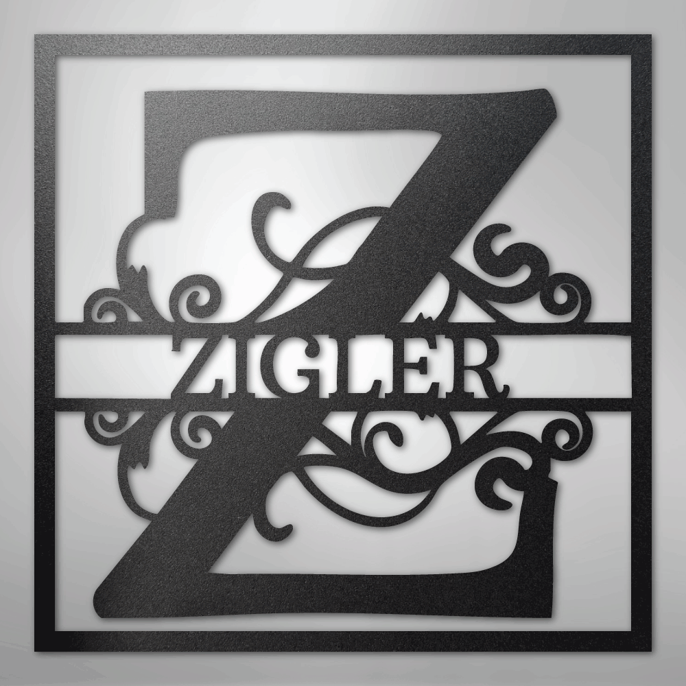 Split Square Monogram - Steel Sign – Forever Signs