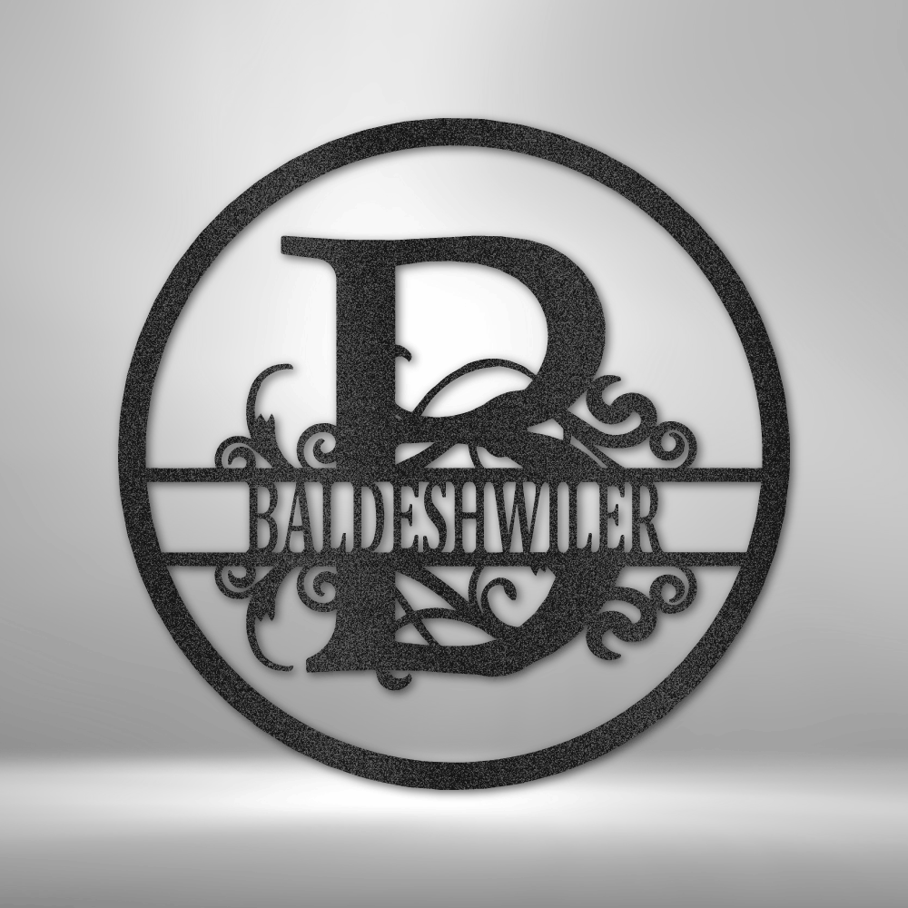 Split Circle Monogram - Steel Sign – Forever Signs